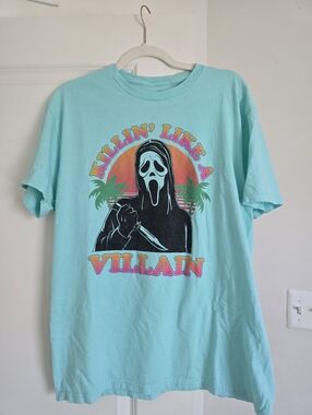 Ghostface “Killin’ Like a Villain” Graphic Tee Size L Horror Halloween Shirt